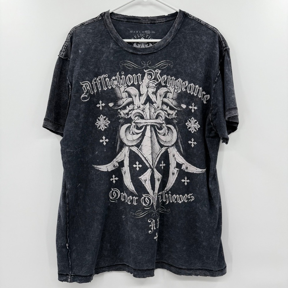AFFLICTION "ORDER OF THEIVES" SKULL MEN'S SHIRT‎ XXL